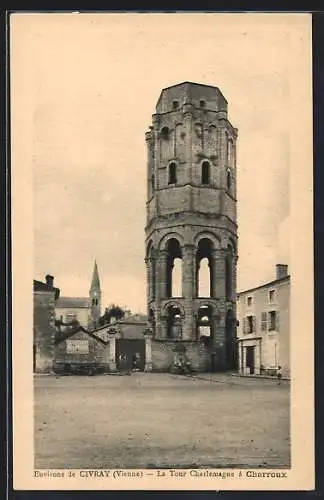 AK Charroux, La Tour Charlemagne