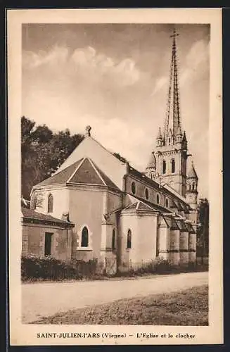 AK Saint-Julien-l`Ars, L`église et le clocher