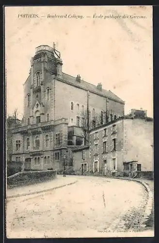 AK Poitiers, Boulevard Coligny, École publique des Garcons