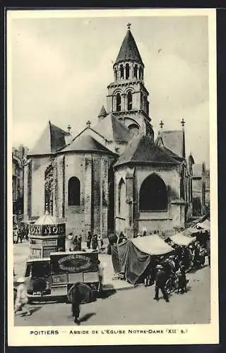 AK Poitiers, Abside de l`Église Notre-Dame, XIIe s.