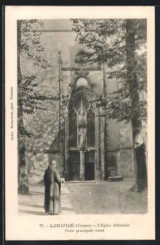 AK Ligugé, L`Église Abbatiale Porte principale ouest