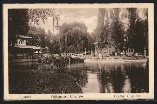 AK Bukarest, Gradina Cismigiu, Volksgarten Cismigiu