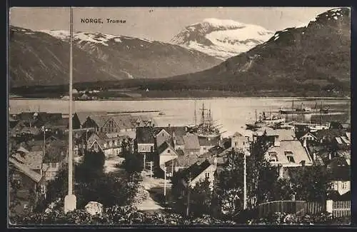 AK Tromsö, Teilansicht mit Hafen