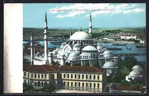 AK Constantinople, vue panoramique de la Mosquée Suleymanié