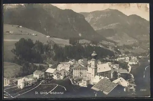 AK St. Ulrich, Panoramablick aus der Vogelschau