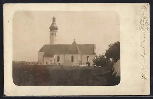 AK Schwabhausen / Landsberg, Blick auf die Kirche