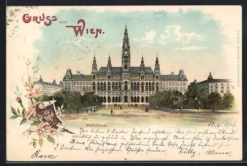 Lithographie Wien, Partie am Rathaus