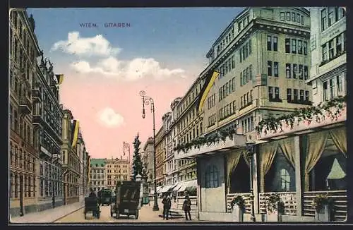 AK Wien, Partie am Graben mit Geschäften