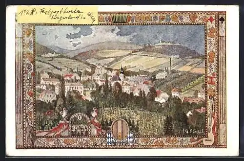 AK Grinzing, Ort mit Koblenz und Kahlenberg