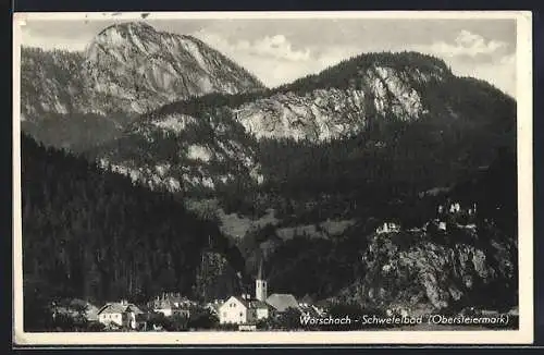 AK Wörschach-Schwefelbad, Ort aus der Ferne