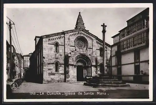 AK La Coruna, Iglesia de Santa Maria