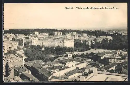 AK Madrid, Vista desde el Circulo de Bellas Artes