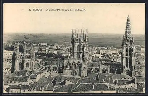 AK Burgos, La Catedral desde San Esteban