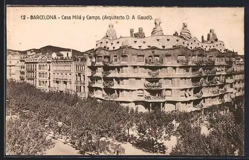 AK Barcelona, Casa Mila y Camps, Arquitecto D. A. Gaudi