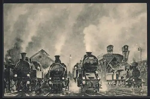 AK Lokomotiven der tschechoslowakischen Eisenbahn