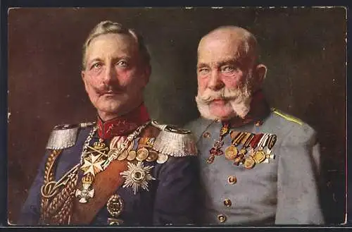 AK Rotes Kreuz Nr. 128 Kaiser Wilhelm II. von Preussen und Kaiser Franz Joseph I. von Österreich