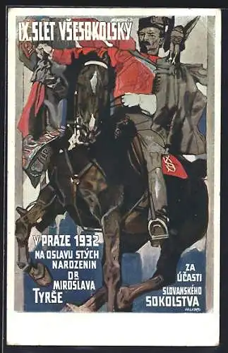 Künstler-AK Praha, IX. Slet Vsesokolsky 1932, Miroslav Tyr?