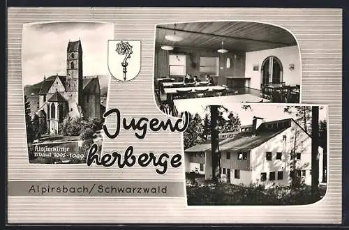 AK Alpirsbach, Innen-und Aussenansicht der Jugendherberge mit Klosterkirche