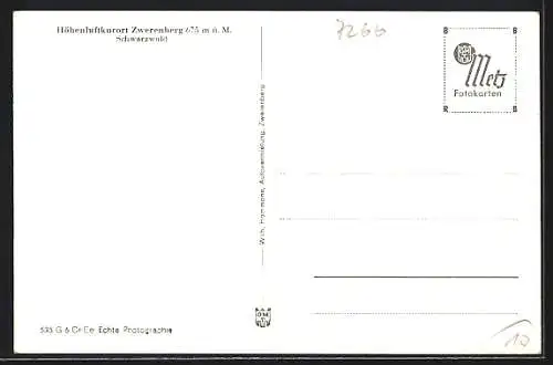 AK Zwerenberg /Schwarzwald, Ortsansicht mit Umgebung