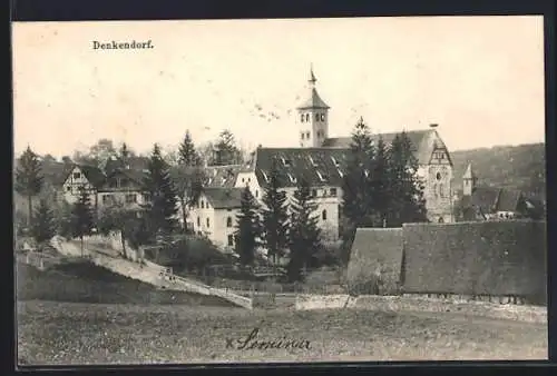 AK Denkendorf / Württ., Teilansicht mit Kirche