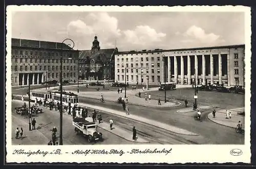 AK Königsberg, Platz mit Nordbahnhof
