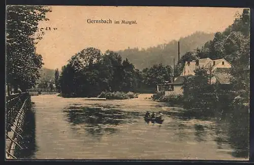 AK Gernsbach im Murgtal, Partie an der Murg