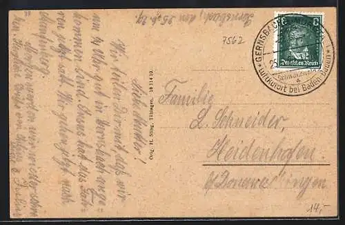 AK Gernsbach im Murgtal, Partie an der Murg