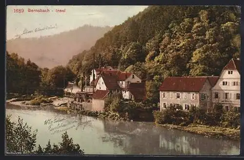 AK Gernsbach, Partie an der Insel