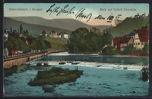 AK Gernsbach i. Murgtal, Blick auf Schloss Eberstein