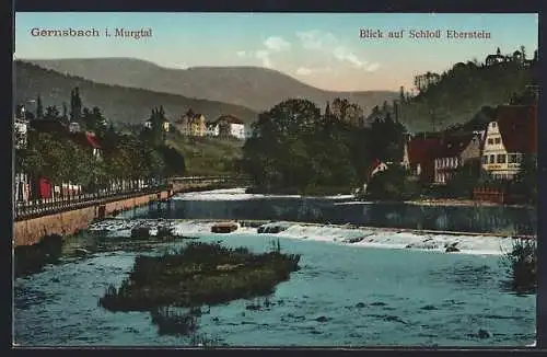 AK Gernsbach i. Murgtal, Blick auf Schloss Eberstein