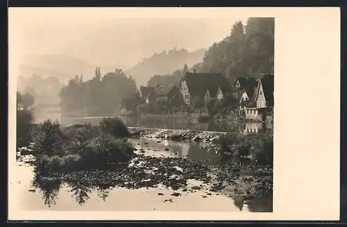 AK Gernsbach, Ortspartie an der Murg