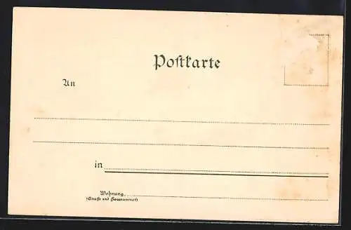 Lithographie Niederwald Denkmal, Blick auf Rhein, Rüdesheim und Bingen