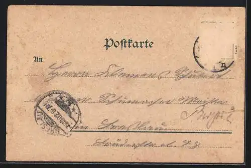 Lithographie Kassel, Panoramablick, Löwenburg, Friedrichs-Platz