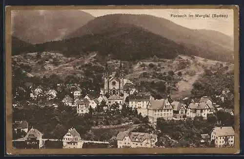 AK Forbach, Panorama mit Blick in das Murgtal