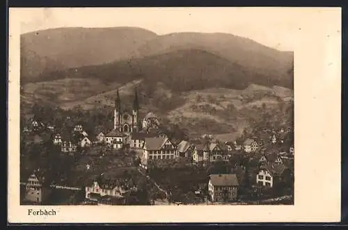 AK Forbach, Ortspartie mit Kirche