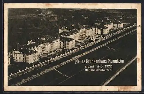 AK Mannheim, Neues Krankenhaus aus der Vogelschau