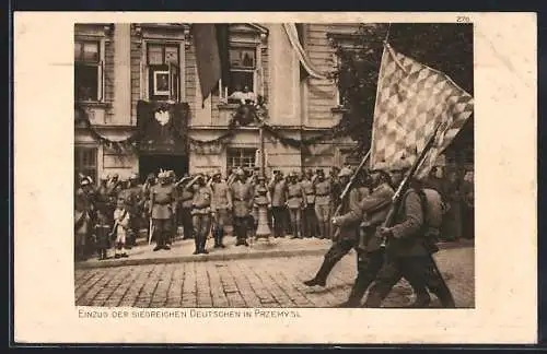 AK Przemysl, Einzug der deutschen Truppen mit Strassenparade