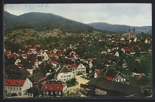 AK Forbach, Generalansicht mit dem Luftkurhotel Friedrichshof