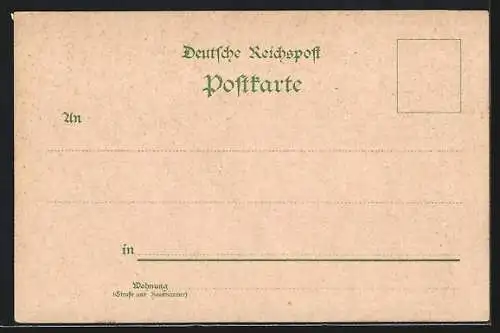 Lithographie Coblenz, Kaiserin-Augusta-Denkmal, Rheinanlagen, Trinkhalle