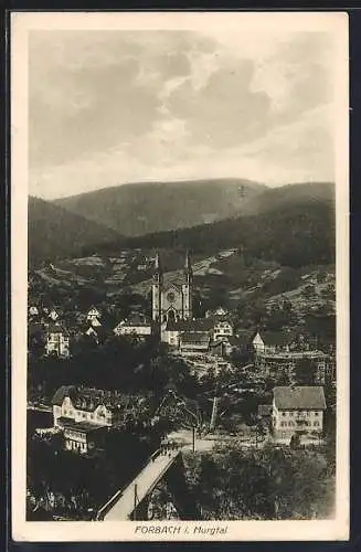 AK Forbach i. Murgtal, Ortsansicht aus der Vogelschau
