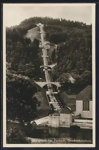 AK Forbach i. Schwarzwald, Druckrohrleitung des Murgwerkes im Murgtal