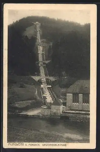 AK Forbach, Murgwerk, Druckrohrleitung mit Wald
