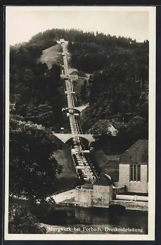 AK Forbach i. Schwarzwald, Druckrohrleitung des Murgwerkes im Murgtal