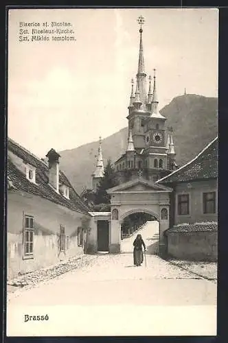 AK Brassó / Brasov / Kronstadt, Sct. Nicolaus Kirche