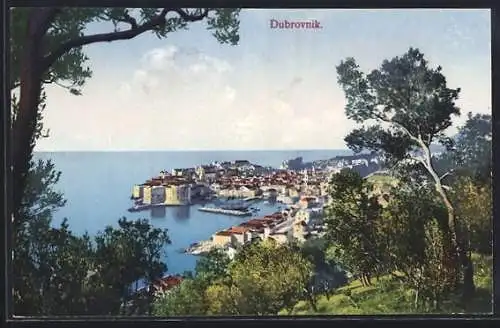 AK Dubrovnik, Ansicht vom Berg aus