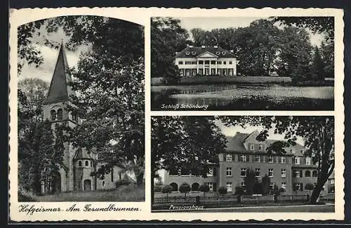 AK Hofgeismar, Pensionshaus, Am Gesundbrunnen, Schloss Schönburg