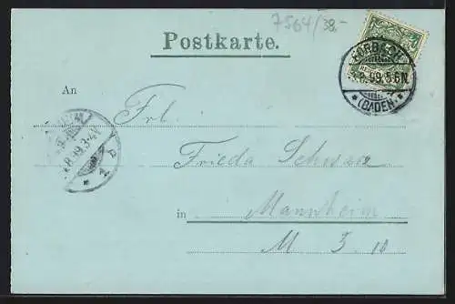 Mondschein-AK Forbach /Murthal, Teilansicht mit Kirche