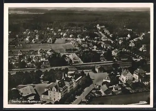 AK Gauting, Teilansicht vom Flugzeug aus