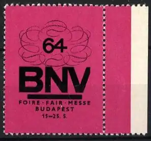 Reklamemarke Budapest, BNV Messe 64, abstraktes Muster