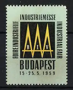 Reklamemarke Budapest, Industriemesse 1959, BIV-Logo